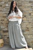 Marina Chalk Stripe Palazzo Pant Khaki